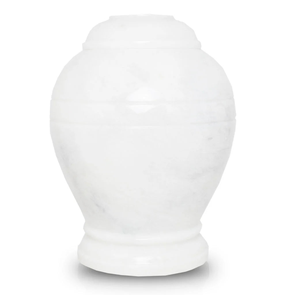 Large White Marble Cremation Urn